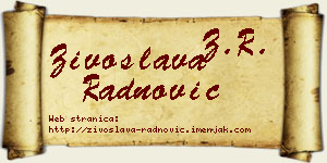 Živoslava Radnović vizit kartica